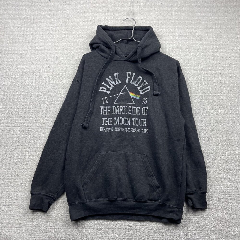 Retro Pink Floyd Hoodie Mens M Grey The Dark Side Of The Moon 72-73 World Tour